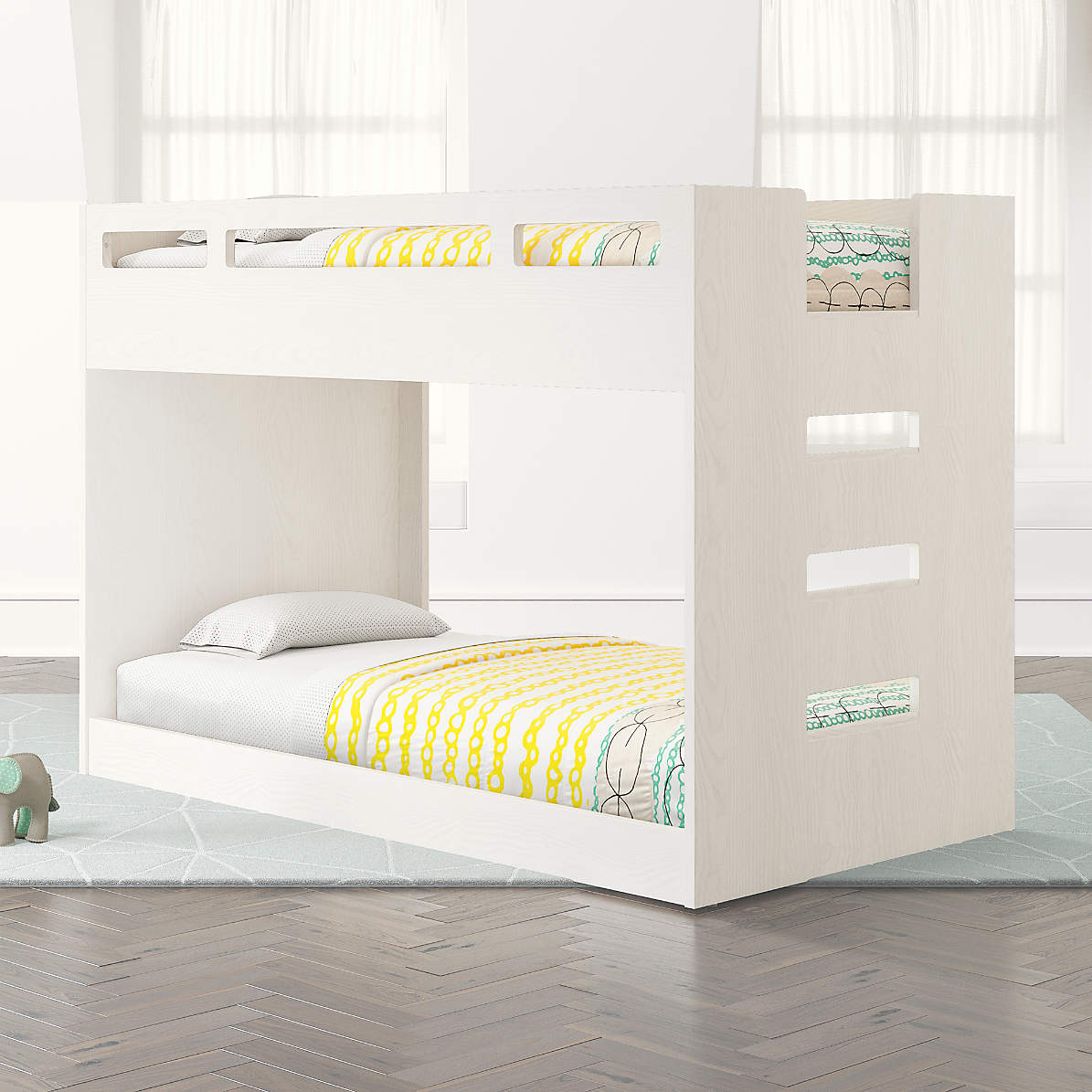 Abridged White Glaze Low Kids Twin Bunk, Can You Use A Regular Twin Mattress On Bunk Bed