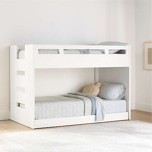 Abridged White Glaze Low Twin Kids Bunk Bed