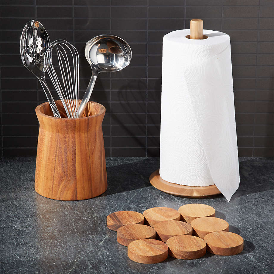 Acacia Wood Paper Towel Holder