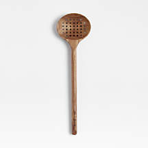 Crate & Barrel Acacia Slotted Spoon + Reviews | Crate & Barrel