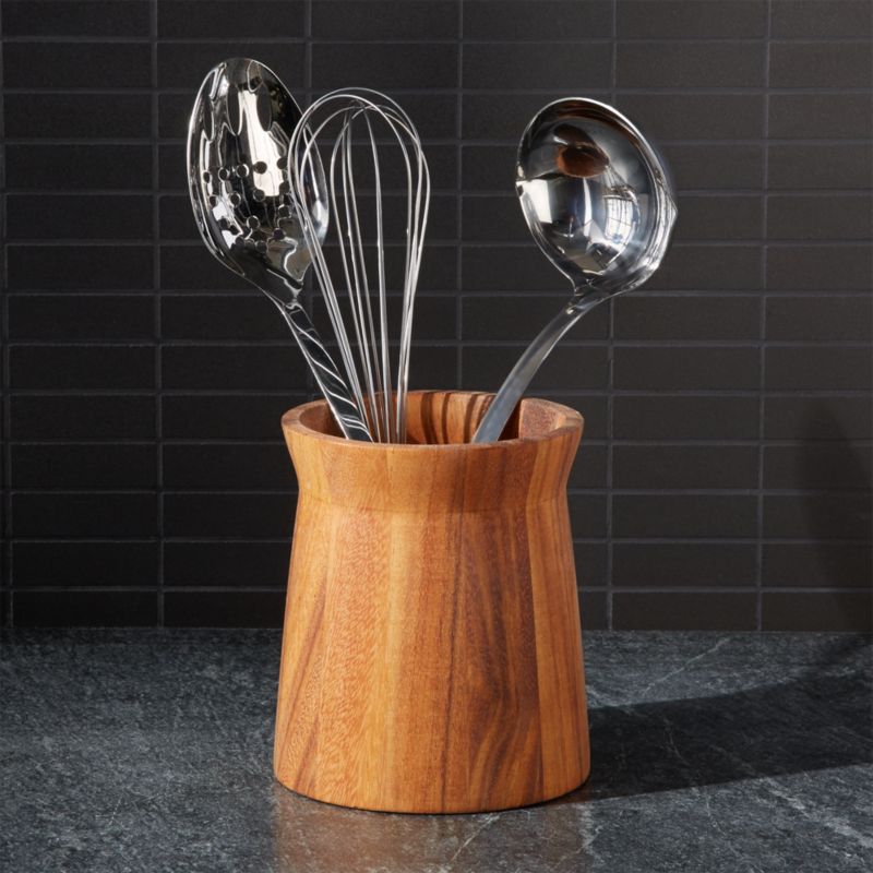 Acacia Utensil Holder