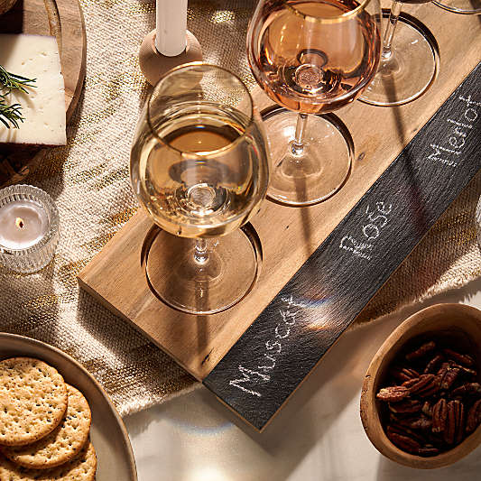 Acacia Wood Wine Flight Board by Twine®
