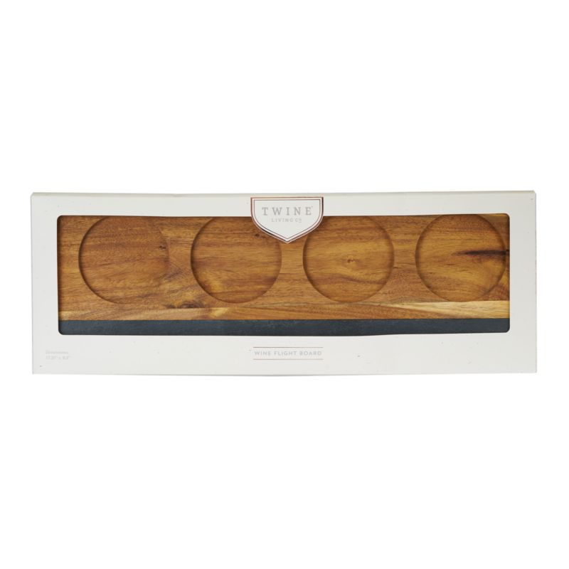 Acacia Wood Wine Flight Board by Twine® - image 3 of 5