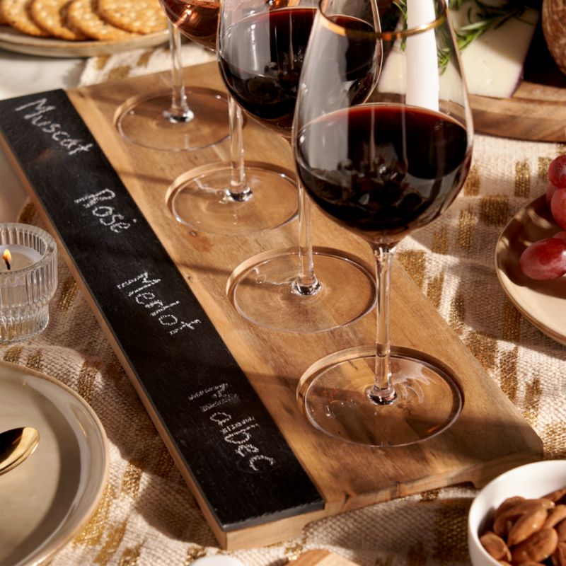 Acacia Wood Wine Flight Board by Twine | Crate & Barrel