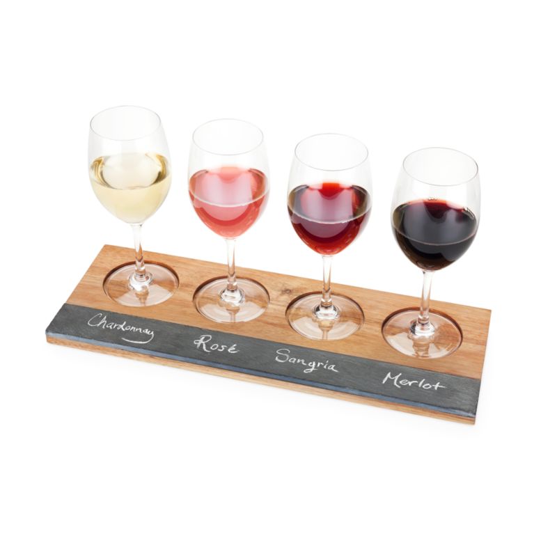 Acacia Wood Wine Flight Board by Twine® - image 4 of 5