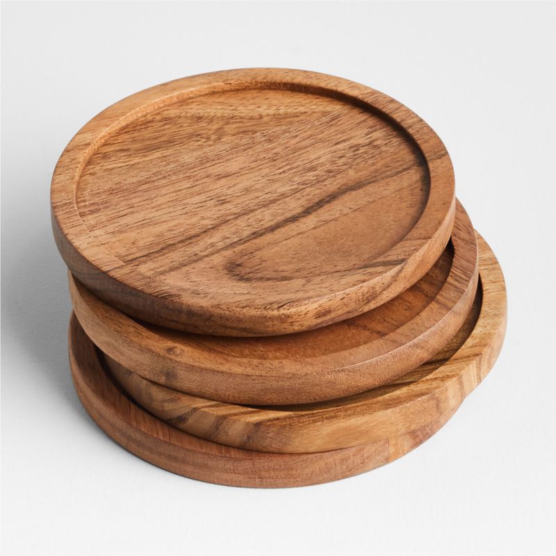 Tondo Acacia Wood Coasters, Set of 4 - image 1 of 2