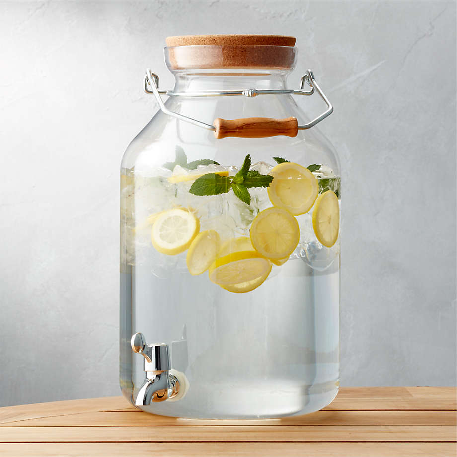 Home Essentials Glass Jug Beverage Dispenser with Spout