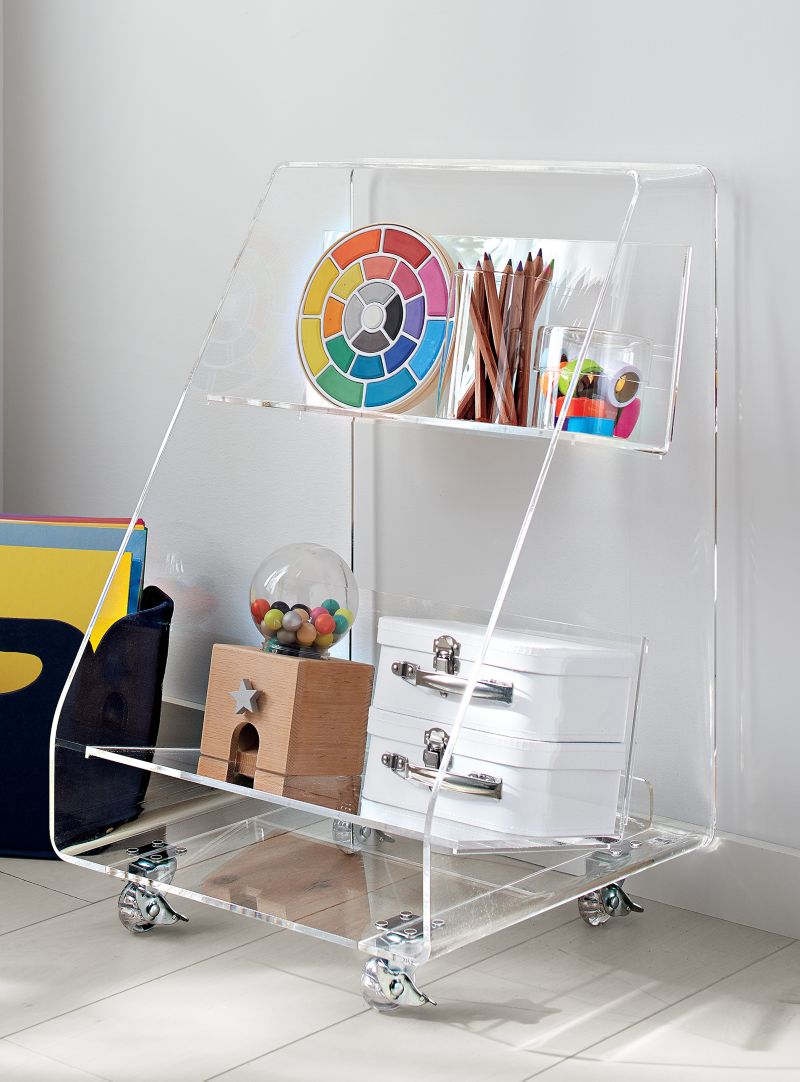 Acrylic Rolling Book Cart - image 6 of 8