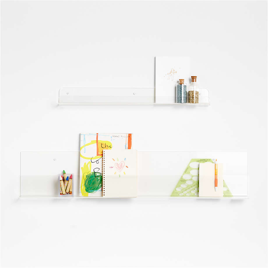 Now You See It Clear Acrylic 5-Bin Floating Shelf Bookcase +