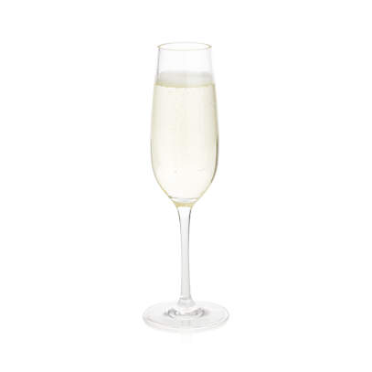 Edge Square Champagne Glass Flute + Reviews | Crate & Barrel