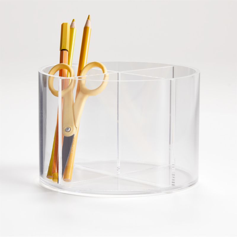 Cylinder Acrylic Kids Study Desk Organizer Crate & Kids