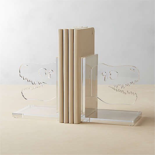 Acrylic Dinosaur Bookends, Set of 2