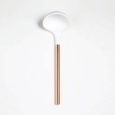 View Ada White Silicone Ladle with Copper Handle details