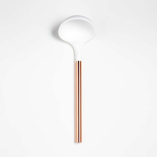 Ada White Silicone Ladle with Copper Handle