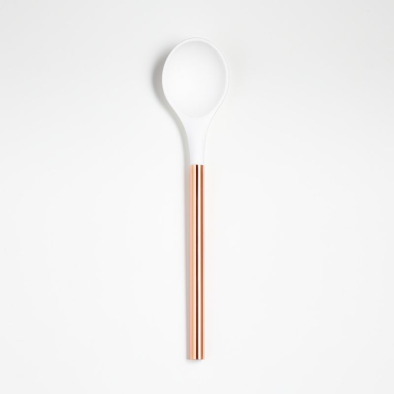 Ada White Silicone Spoon with Copper Handle