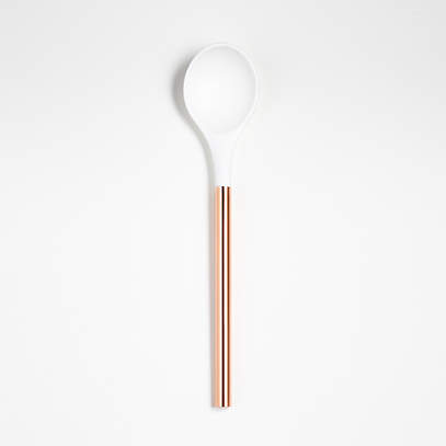 Ena White Salt cellar with Spoon | Crate & Barrel