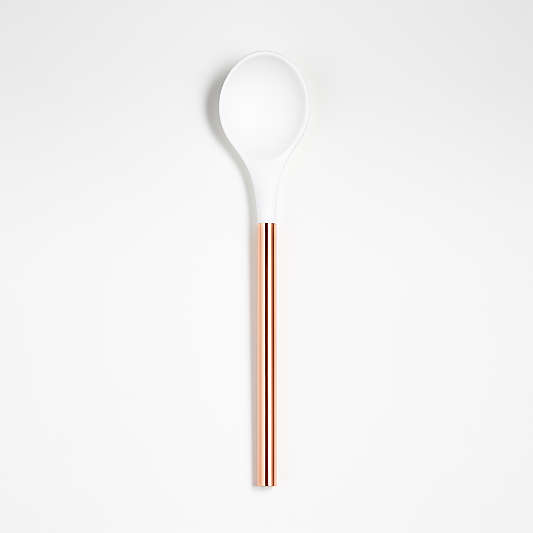 Ada White Silicone Spoon with Copper Handle