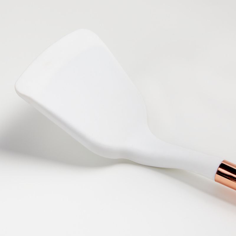 Ada White Silicone Turner with Copper Handle