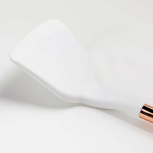 Ada White Silicone Turner with Copper Handle