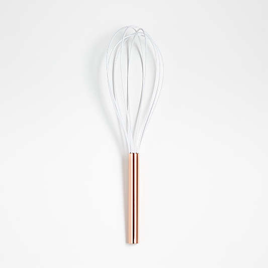 Ada White Silicone Whisk with Copper Handle