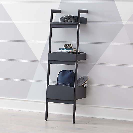 Addison Charcoal Leaning Bookcase