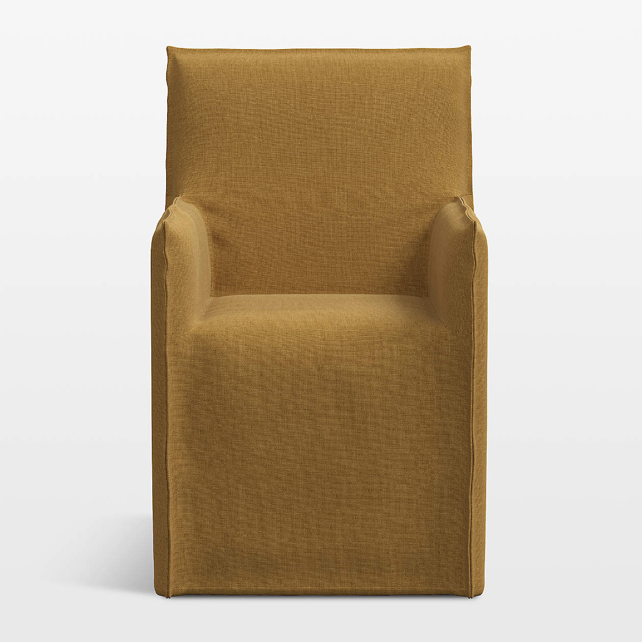 Addison Caramel Brown Slipcovered Dining Arm Chair + Reviews Crate