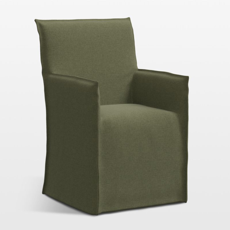 Addison Sage Green Slipcovered Dining Arm Chair - image 2 of 11