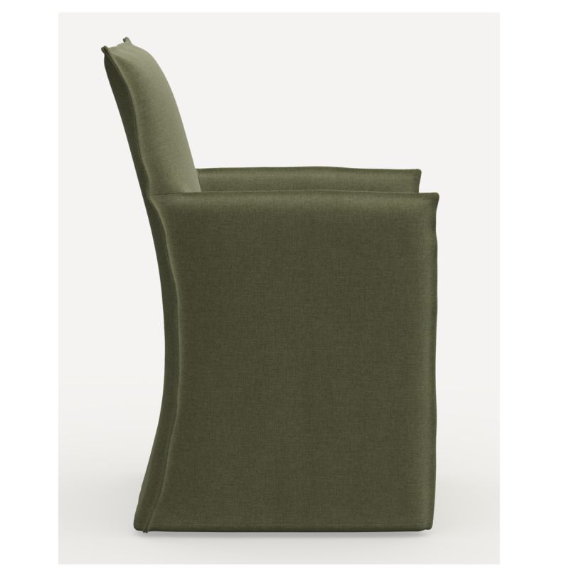 Addison Sage Green Slipcovered Dining Arm Chair - image 3 of 11