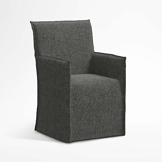 Addison Charcoal Dining Arm Chair with Flange