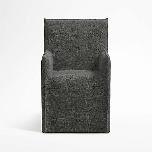 Addison Charcoal Dining Arm Chair with Flange