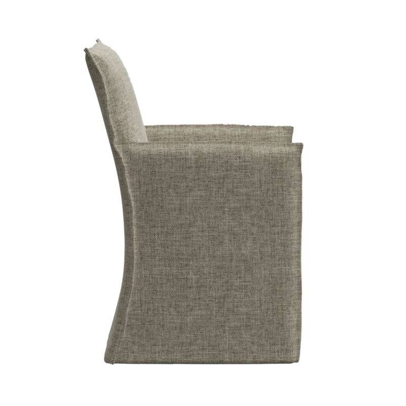 Addison Flax Linen Dining Arm Chair with Flange - image 3 of 10