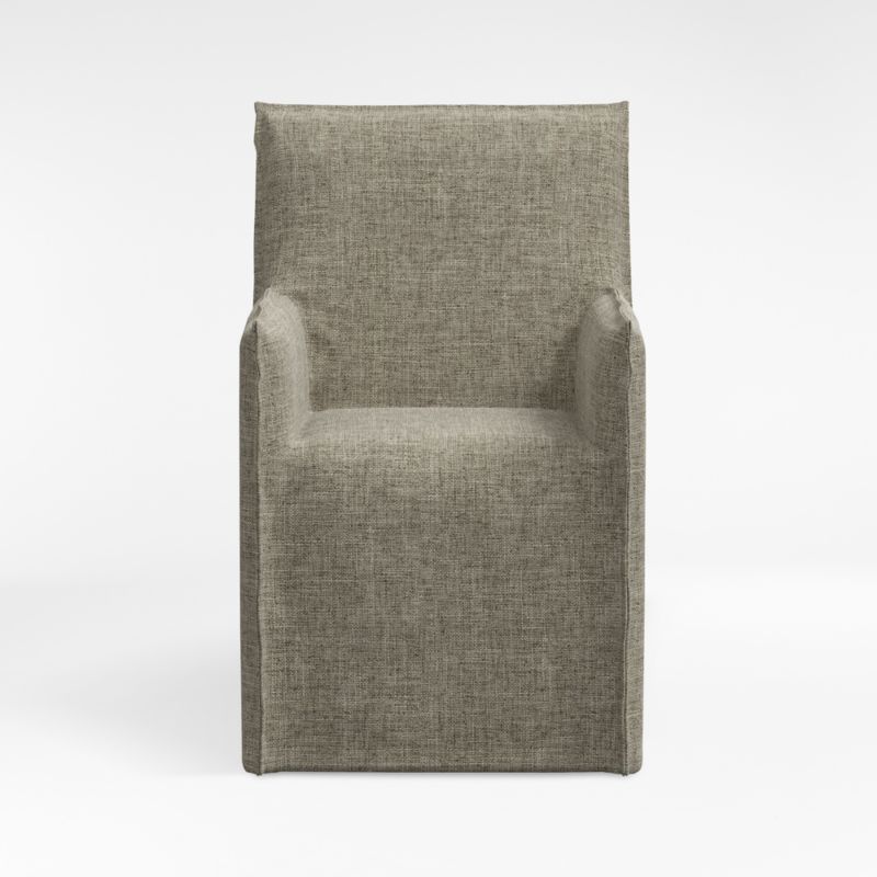 Addison Flax Linen Dining Arm Chair with Flange - image 0 of 10