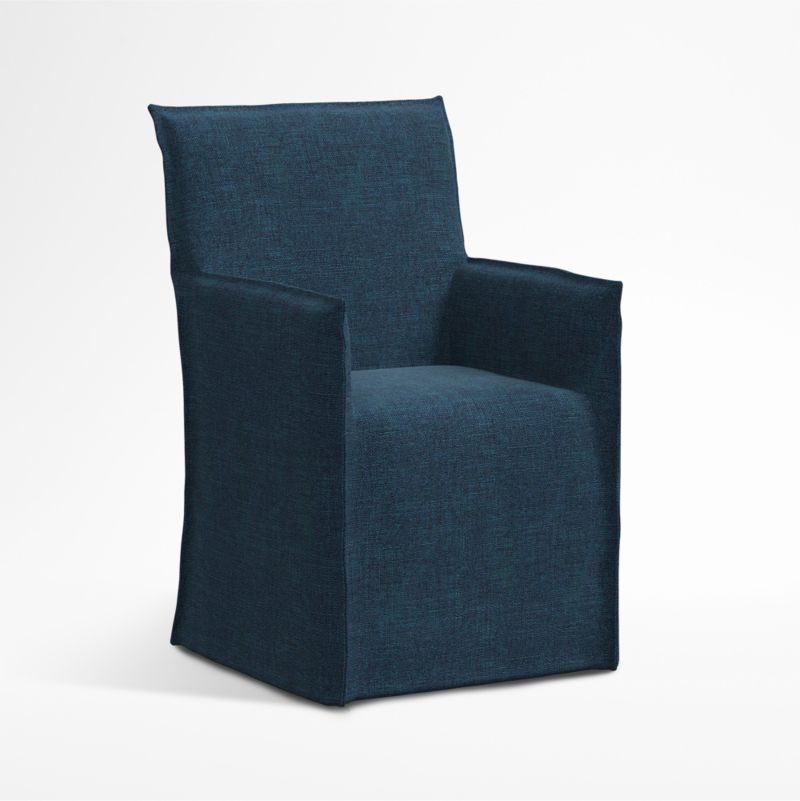 Addison Navy Dining Arm Chair with Flange - image 2 of 10