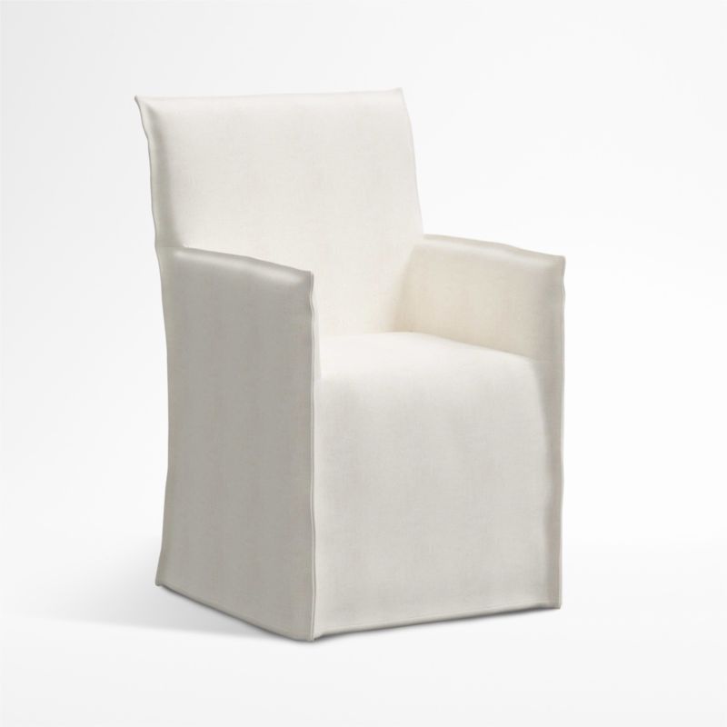 Addison White Dining Arm Chair with Flange - image 2 of 10