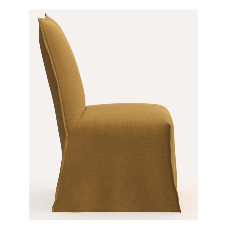 Addison Caramel Brown Slipcovered Dining Chair with Flange - image 3 of 10