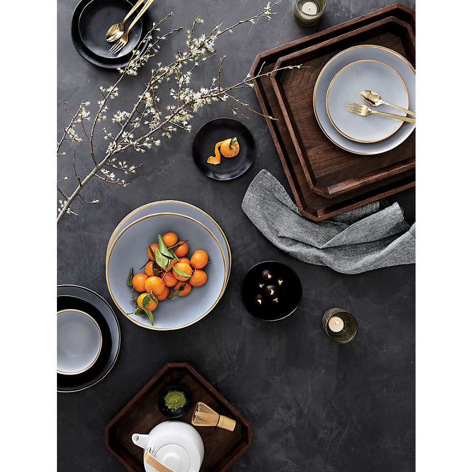 Marin 16-Piece Matte Black Dinnerware Set + Reviews | Crate & Barrel