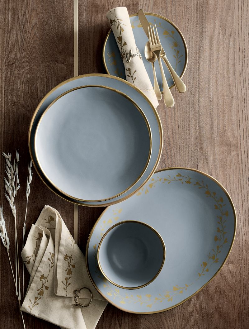 Addison Grey 16-Piece Gold Rim Dinnerware Set - image 3 of 8