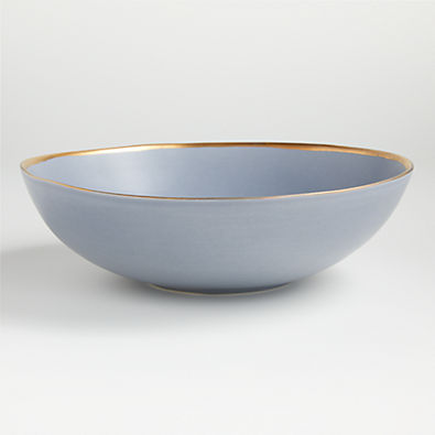 View Addison Grey Gold Rim Serving Bowl details