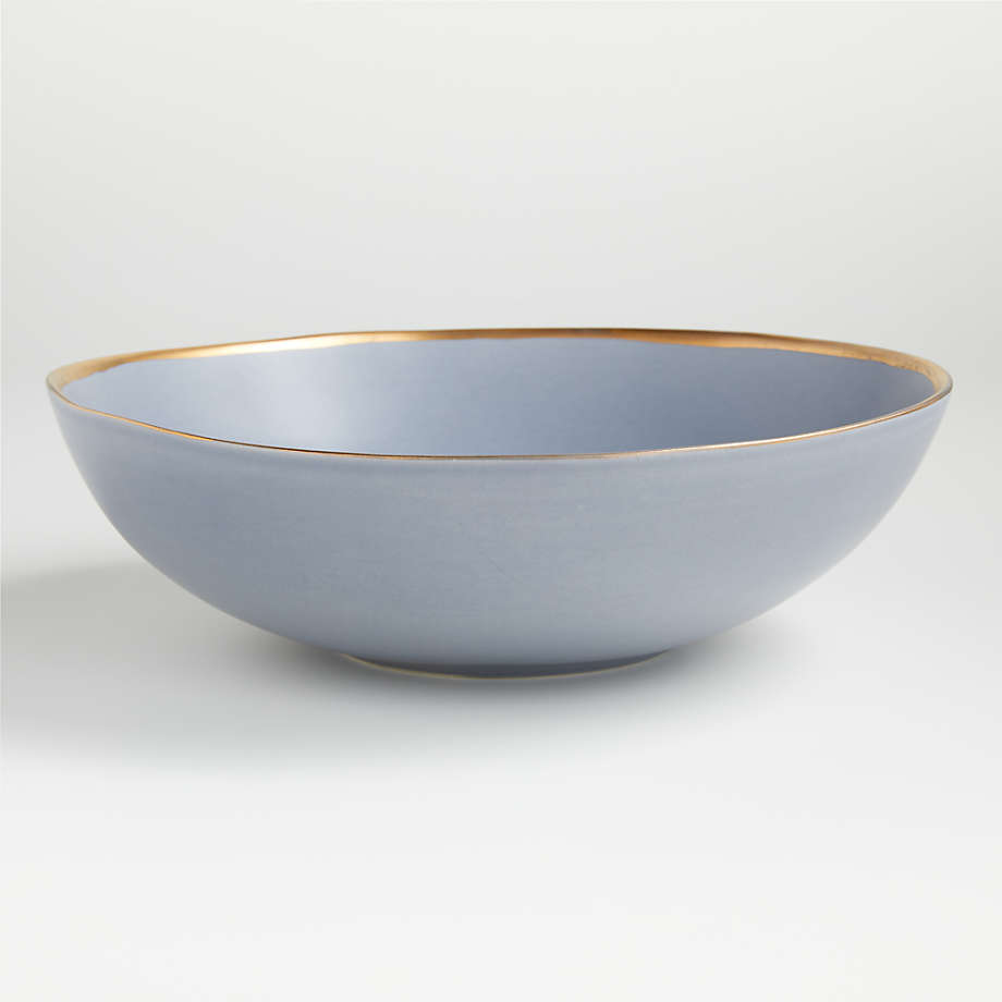 Addison Grey Gold Rim Serving Bowl + Reviews Crate & Barrel