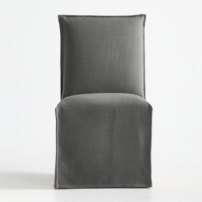 Addison Charcoal Flange Slipcovered Dining Chair - image 0 of 11