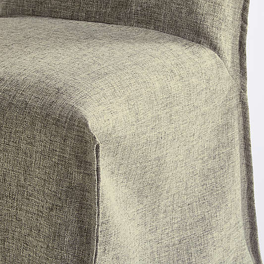 Addison Flax Linen Flange Slipcover Dining Chair