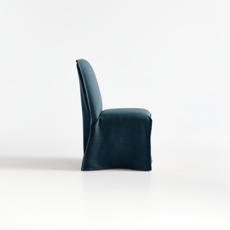 Addison Navy Flange Slipcovered Dining Chair - image 3 of 11