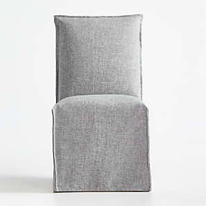 Grey dining hot sale chair slipcovers