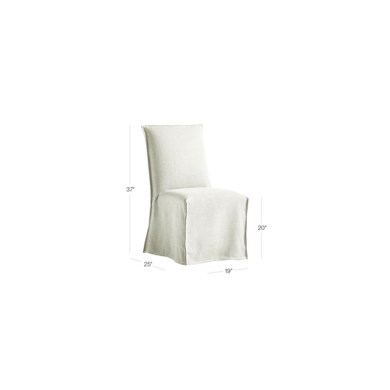 View Addison White Flange Slipcovered Dining Chair - image 3 of 17