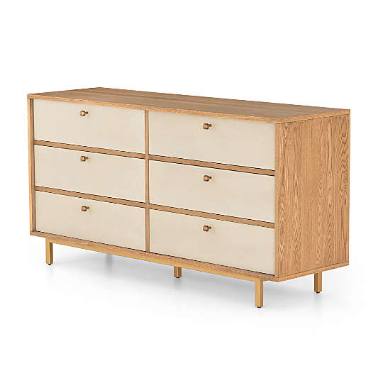 Adele 6-Drawer Faux Shagreen Dresser