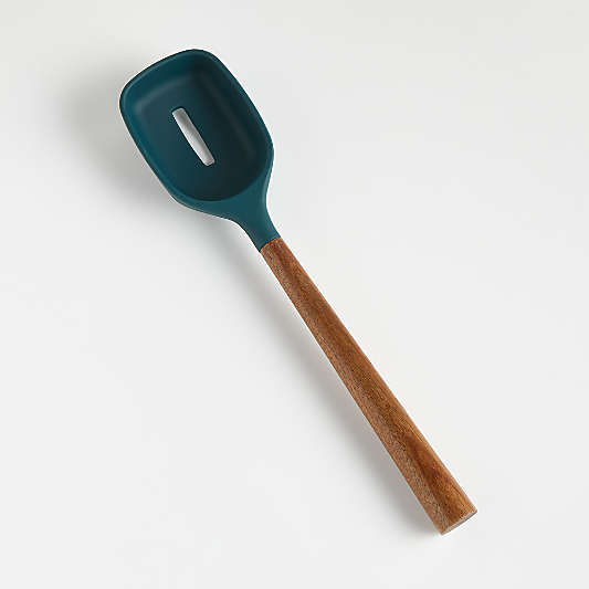 Adette Silicone Slotted Spoon with Acacia Handle