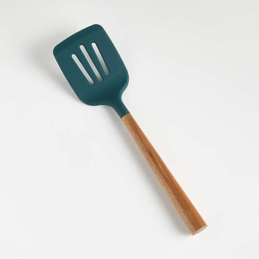 Adette Silicone Slotted Turner with Acacia Handle