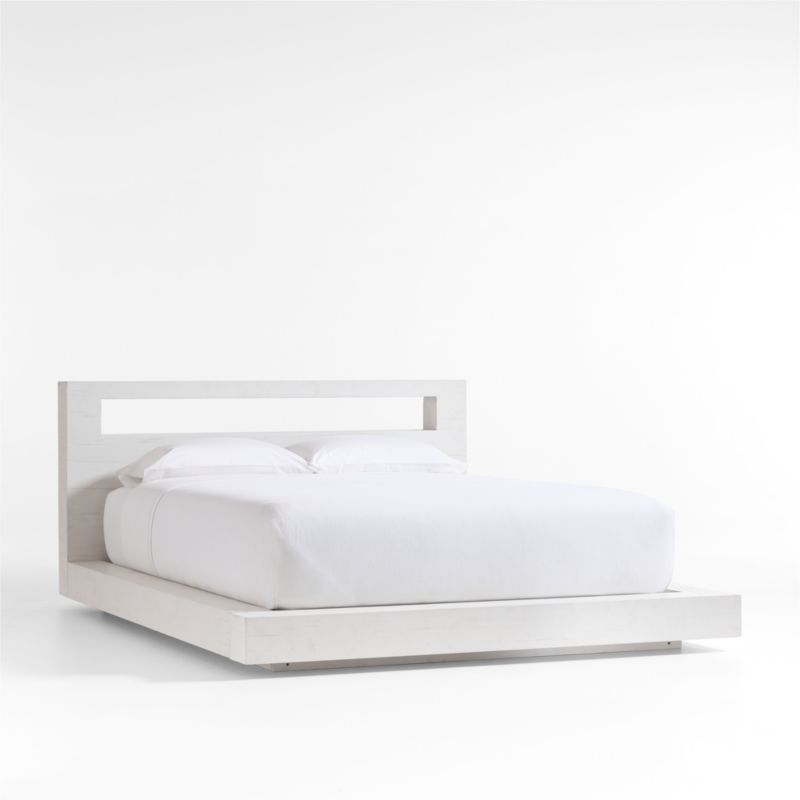 Adia White Wood Platform Queen Bed by Leanne Ford