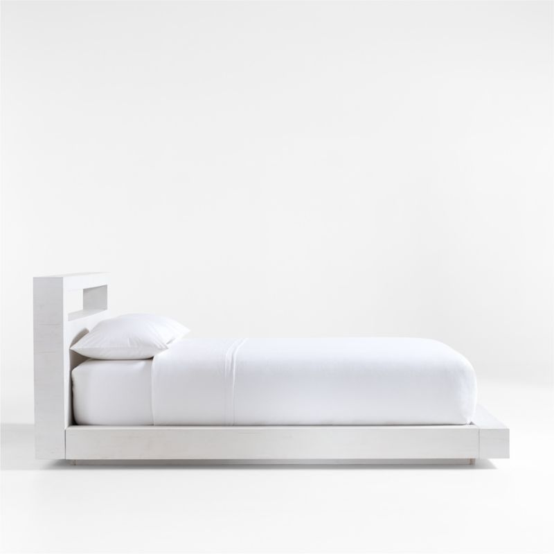 Adia White Wood Platform Queen Bed by Leanne Ford