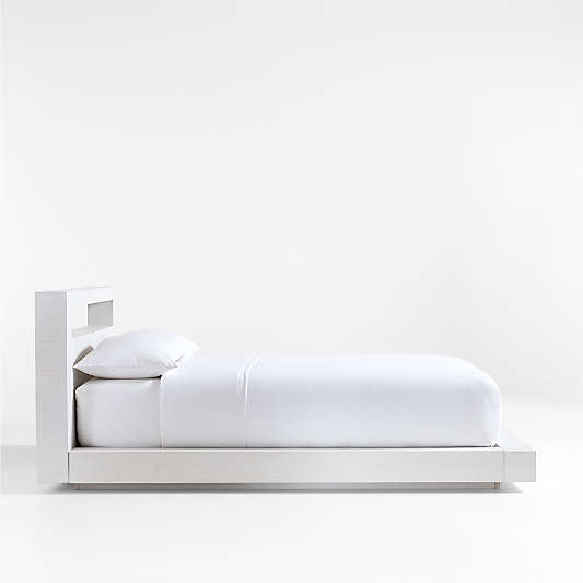 Adia White Wood Platform Queen Bed by Leanne Ford